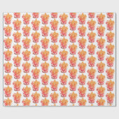 Papier Cadeau Harry Potter | Blason de Gryffondor - Éclaboussé (Plat)