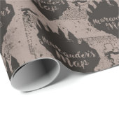 Papier Cadeau Harry Potter | Carte du MARAUDER du château HOGWAR (Coin rond)