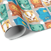 PAPIER CADEAU HARRY POTTER™ | CARTOON HOGWARTS™ MAISONS (Coin rond)