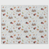 Papier Cadeau Harry Potter Cartoon Hogwarts Pattern (Plat)