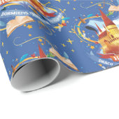 Papier Cadeau Harry Potter | Château HOGWARTS™ charmant (Coin rond)