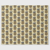 Papier Cadeau Harry Potter | Cimier de Hufflepuff avec Badger (Plat)