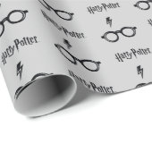 Papier Cadeau Harry Potter | Éclair de voiture et lunettes (Coin rond)