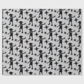 Papier Cadeau Harry Potter | "Free Dobby" Silhouette Typographie (Plat)