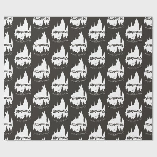 Papier Cadeau Harry Potter | HOGWARTS™ Castle Typographie (Plat)
