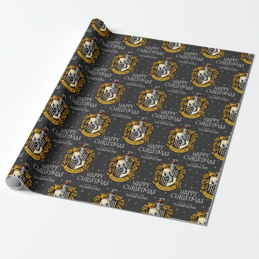 Papier Cadeau Harry Potter | Hufflepuff Crest - Joyeux Noël (Déroulé)