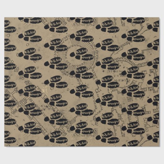 Papier Cadeau Harry Potter | MISCHIEF MANAGED™ Mappage Empreinte (Plat)