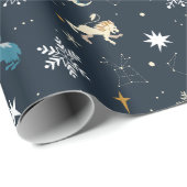 Papier Cadeau Harry Potter | Motif de constellation d'hiver (Coin rond)