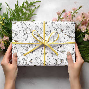 Papier Cadeau Harry Potter Motif Hedwig - Baby Shower