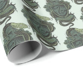 Papier Cadeau Harry Potter | Slytherin Crest (Coin rond)