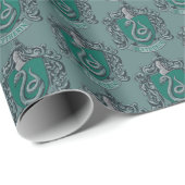 Papier Cadeau Harry Potter | Slytherin Crest Green (Coin rond)