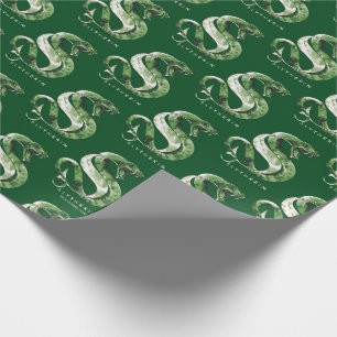Papier Cadeau Harry Potter   SLYTHERIN™ Serpent Aquarelle