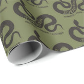 Papier Cadeau Harry Potter | SLYTHERIN™ Silhouette Typographie (Coin rond)