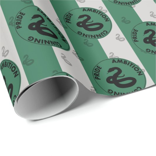 Papier Cadeau Harry Potter | Traits de la maison SLYTHERIN™ Grap (Coin rond)