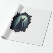 Papier Cadeau Haunted Cat Mirror (Déroulé)