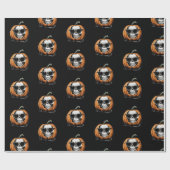 Papier Cadeau Haunting Jack O'Lantern Grinning Crâne Halloween (Plat)