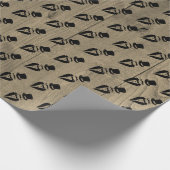 Papier Cadeau Haut Chapeau Tuxedo Mustache Mariage papier d'enve (Coin)