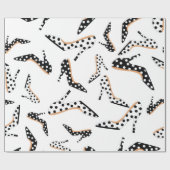 Papier Cadeau Haut talons blanc et noir (Plat)