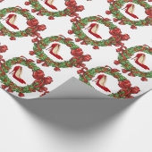 Papier Cadeau Haut talons rouges / couronne de Noël (Coin)