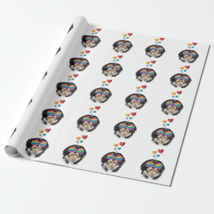 Papier Cadeau Havanese Chien avec coeurs Saint-Valentin Throw Pi