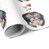 Papier Cadeau Havanese Chien avec coeurs Saint-Valentin Throw Pi (Coin rond)