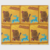 Papier Cadeau Hawaii Aloha Tiki Bar Retro Luau Party (Plat)