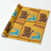 Papier Cadeau Hawaii Aloha Tiki Bar Retro Luau Party (Déroulé)