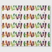 Papier Cadeau Hawai'i - Aquarelle Lettrage Hawaii (Plat)