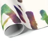 Papier Cadeau Hawai'i - Aquarelle Lettrage Hawaii (Coin rond)