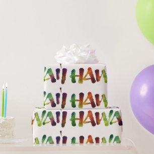 Papier Cadeau Hawai'i - calligraphie Hawaï de lettrage