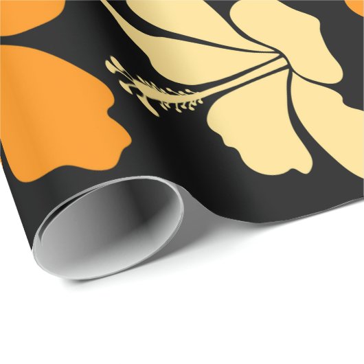 Papier Cadeau Hawaii tropical naturel floral sans couture motif (Coin rond)