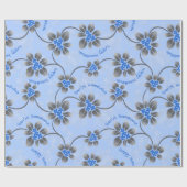 Papier Cadeau Hawaiian Holly Hanoukka Blue Floral (Plat)