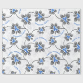 Papier Cadeau Hawaiian Holly Hanoukka Blue Floral (Plat)