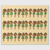 Papier Cadeau Hawaiian Hula Dancing Girls Aloha (Plat)