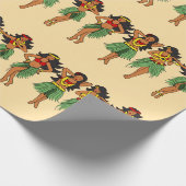 Papier Cadeau Hawaiian Hula Dancing Girls Aloha (Coin)