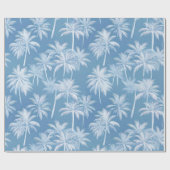 Papier Cadeau Hawaiian Palm Tree Silhouette Motif Blue ID1093 (Plat)