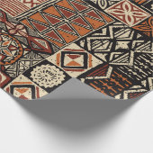 Papier Cadeau Hawaiian style tapa tribal fabric abstract patchwo (Coin)