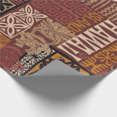 Papier Cadeau Hawaiian style tribal motif fabric patchwork abstr (Coin)