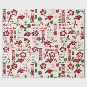 Papier Cadeau Hawaiian Tiki Mele Kalikimaka