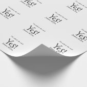Papier Cadeau He asked she said yes engagement party name simple (Coin)