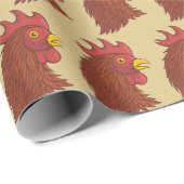 Papier Cadeau Head des Rooster (Coin rond)