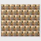 Papier Cadeau Heart Carved Into a Pineapple On a Beach (Plat)