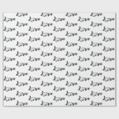 Papier Cadeau Heart Dog Paw Print With Love Text (Plat)