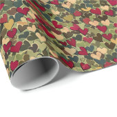Papier Cadeau Heart Jungle Love Gift Wrapping Paper (Coin rond)