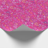 Papier Cadeau Heart Love Collage Motif rose Fuchsia Magenta (Coin)