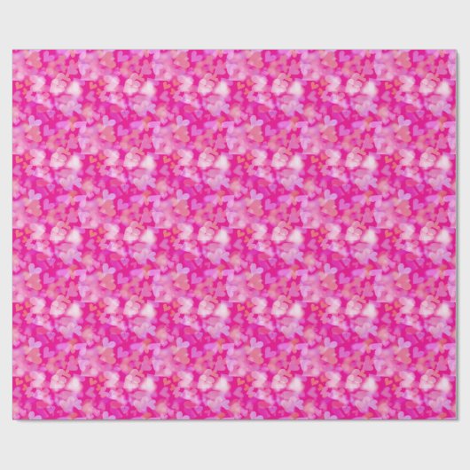 Papier Cadeau Hearts Bokeh Pattern Pink (Plat)