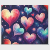Papier Cadeau Hearts Stars Valentine Galaxy (Plat)