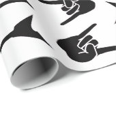 Papier Cadeau Heavy Metal Guitar Rock & Roll (Coin rond)