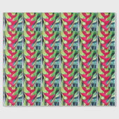 Papier Cadeau Heliconia Lobster Claw fleur d'aquarelle tropicale (Plat)