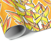 Heliconia Tropical Botanical Bold Motif Floral